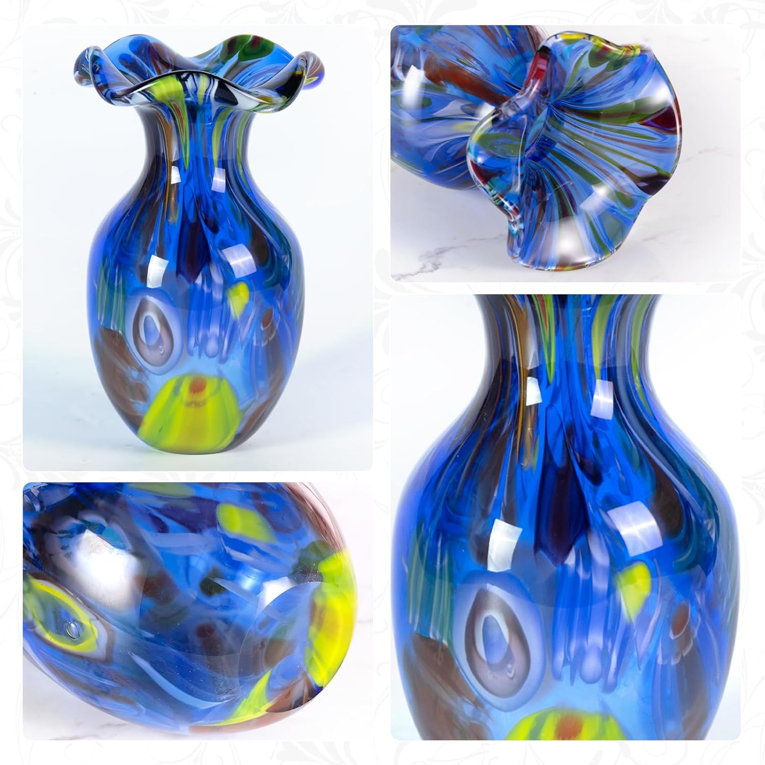 KAMMAK colorful glass vase detail image 3