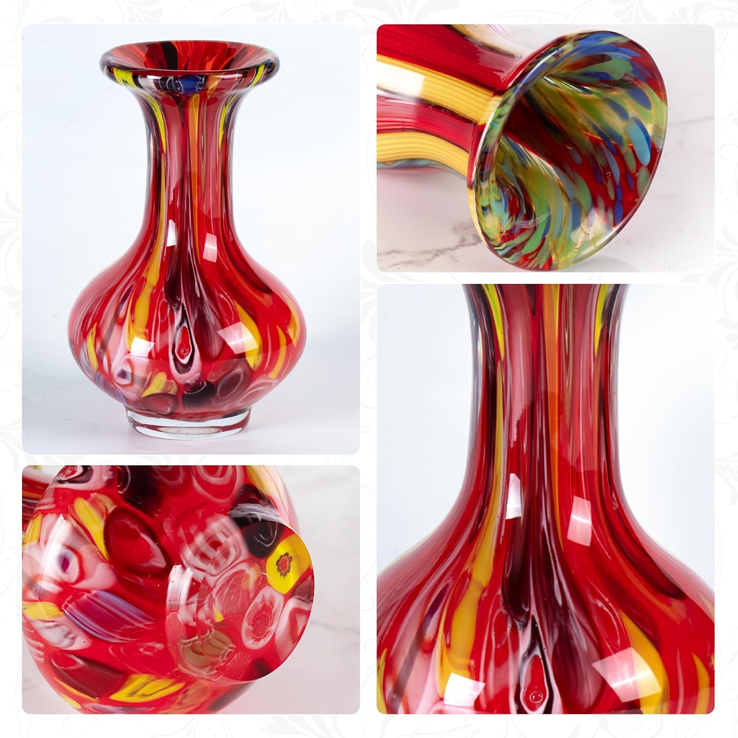 KAMMAK colorful glass vase detail image 3