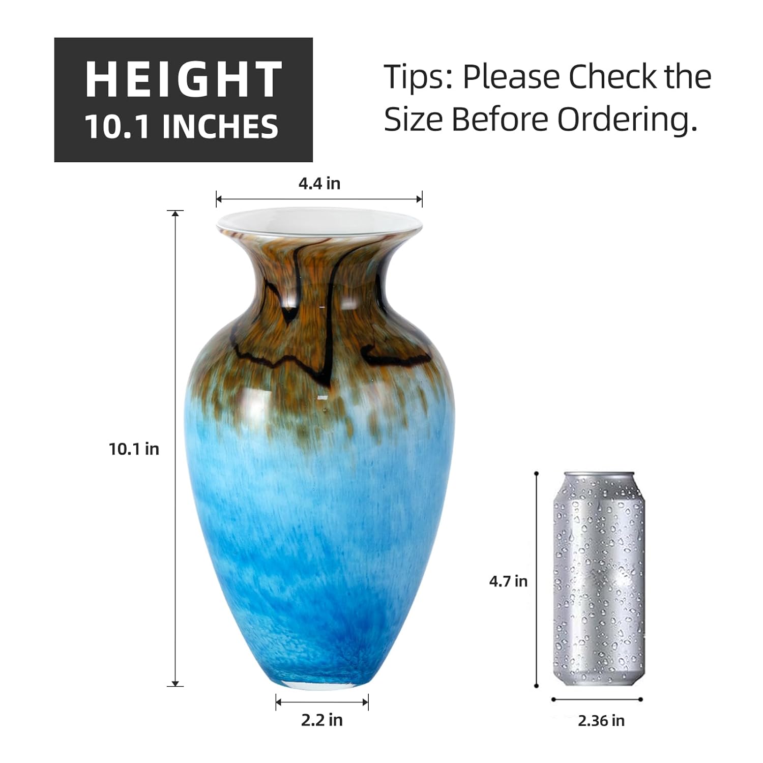 KAMMAK hand-blown colorful glass vase decorative modern art vase