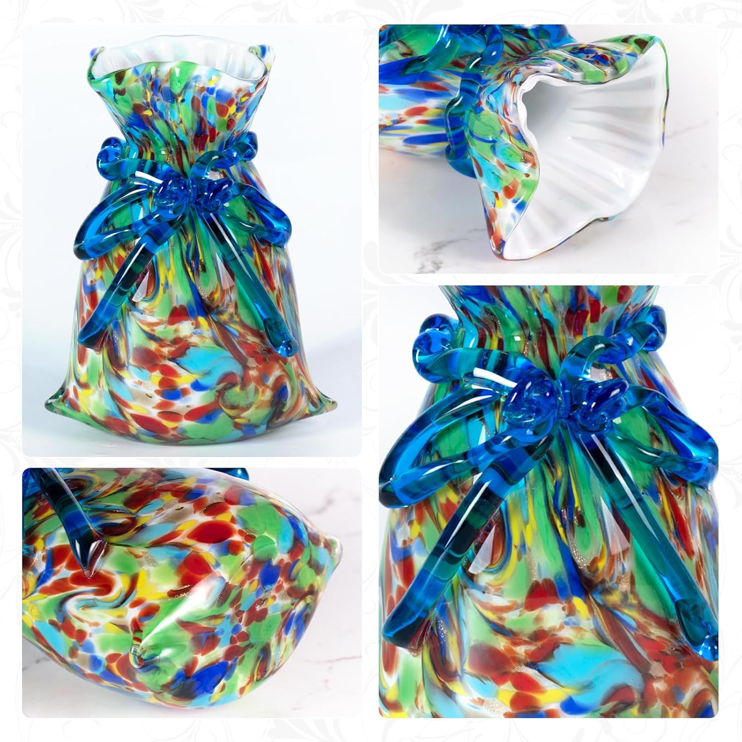 KAMMAK colorful glass vase detail image 3