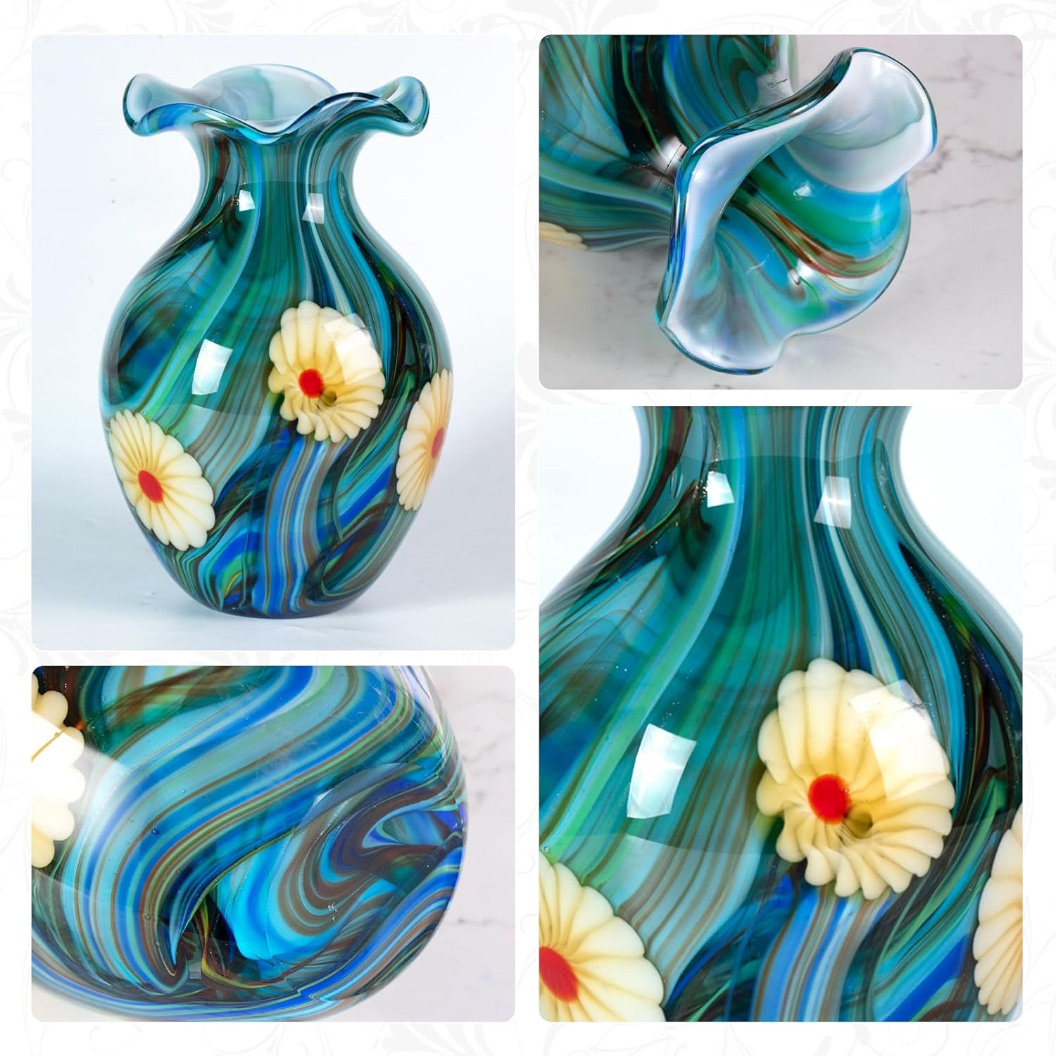 KAMMAK colorful glass vase detail image 3