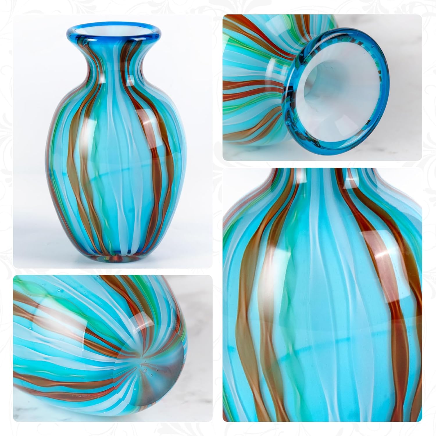 KAMMAK colored glass vase detail image 3