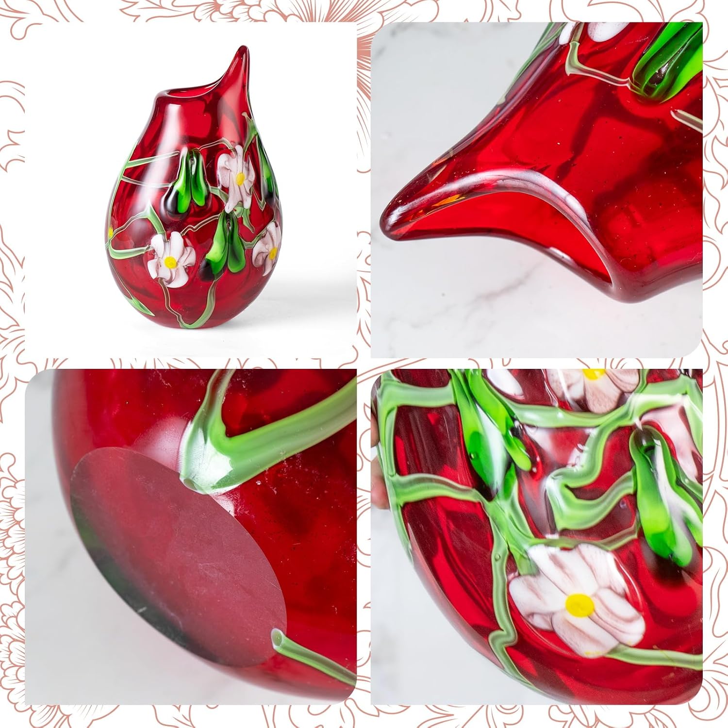 KAMMAK colored glass vase detail image 3