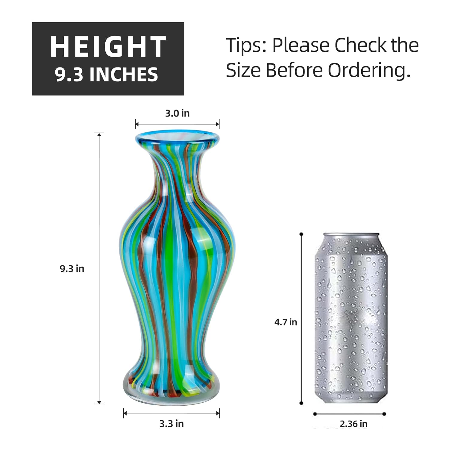 KAMMAK colored glass vase hand blown decorative modern art vase