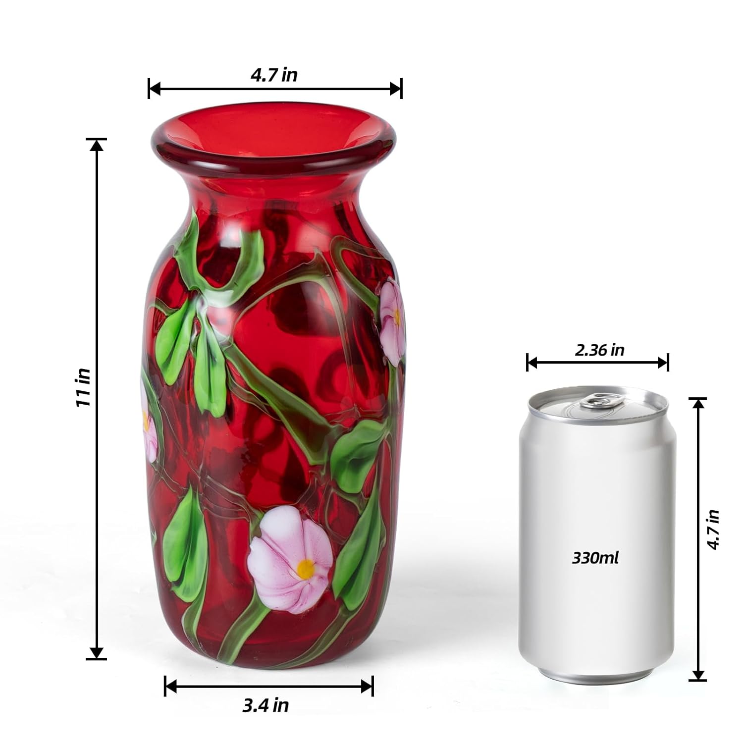 KAMMAK colored glass vase hand blown decorative modern art vase