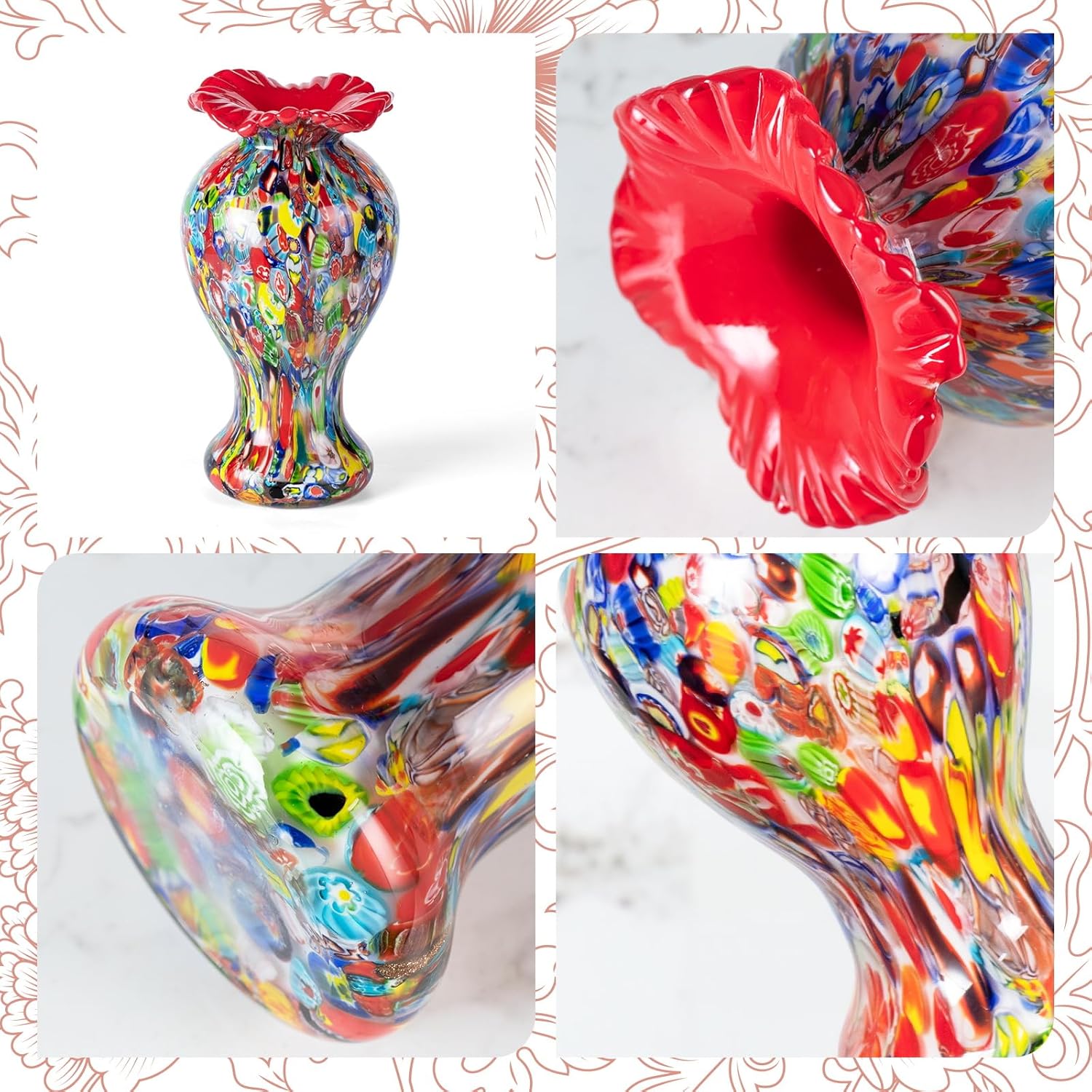 KAMMAK colored glass vase detail image 3