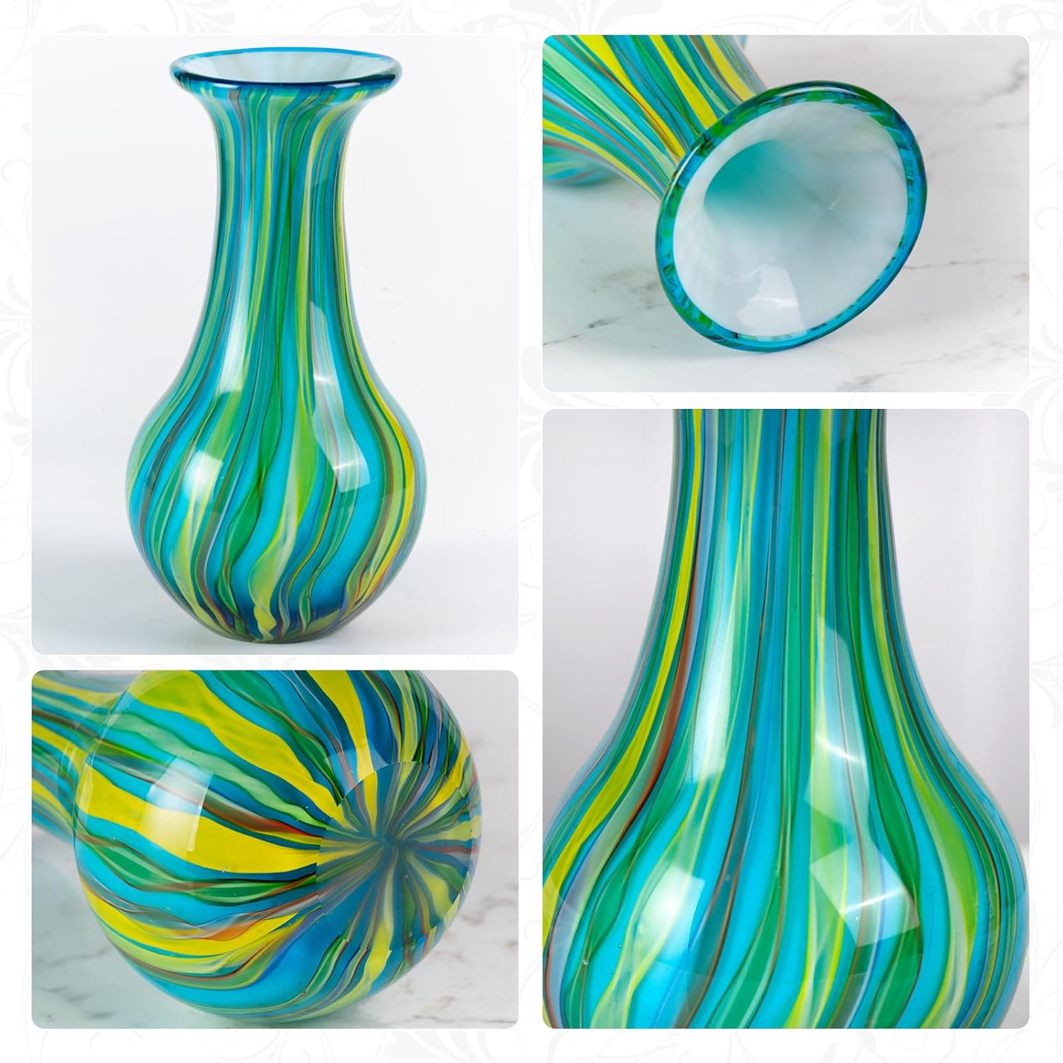 KAMMAK colored glass vase detail image 3