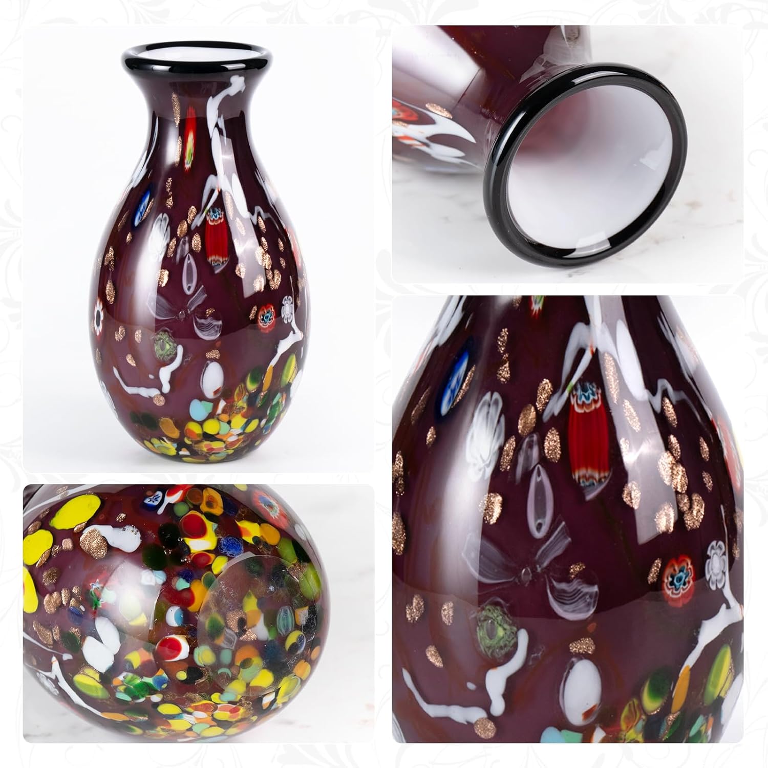 KAMMAK colored glass vase detail image 3