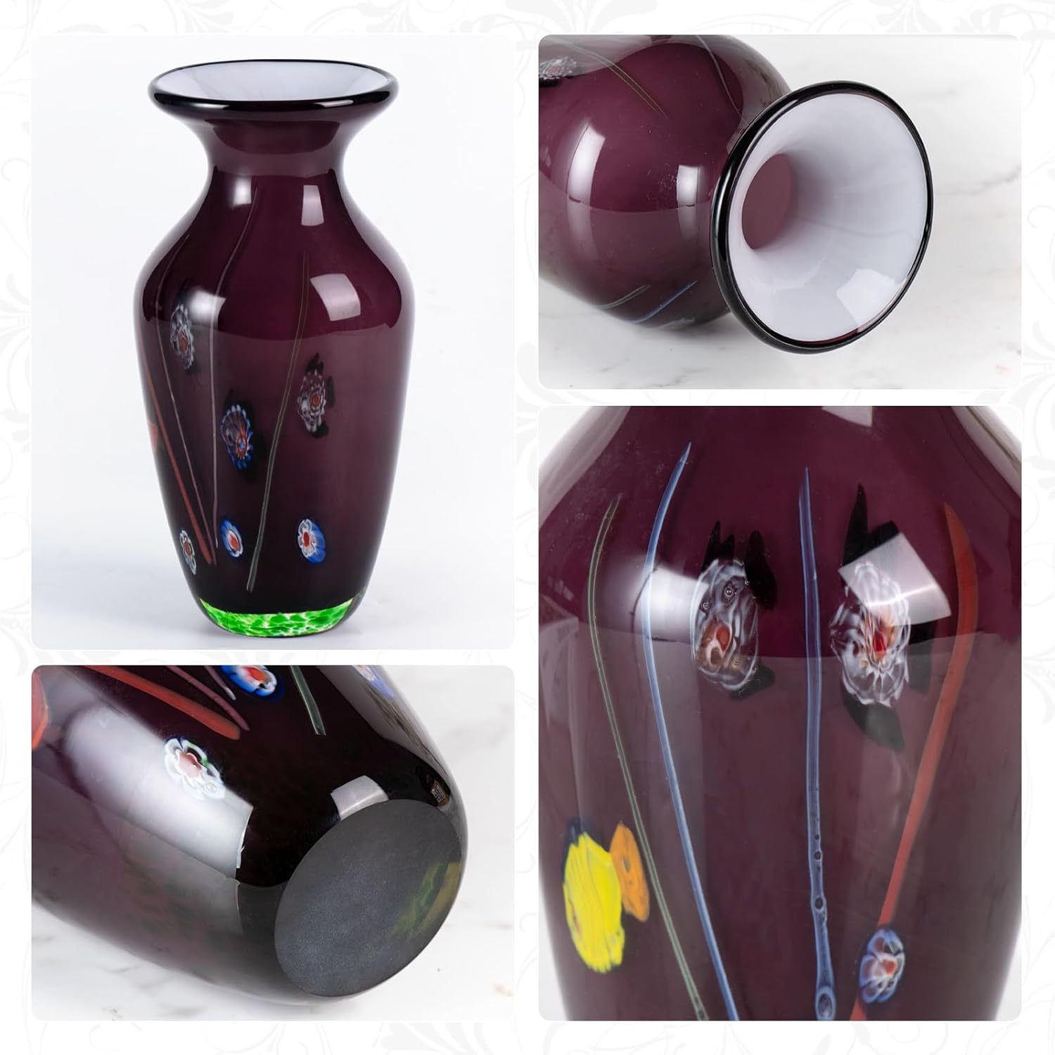 KAMMAK colored glass vase detail image 3