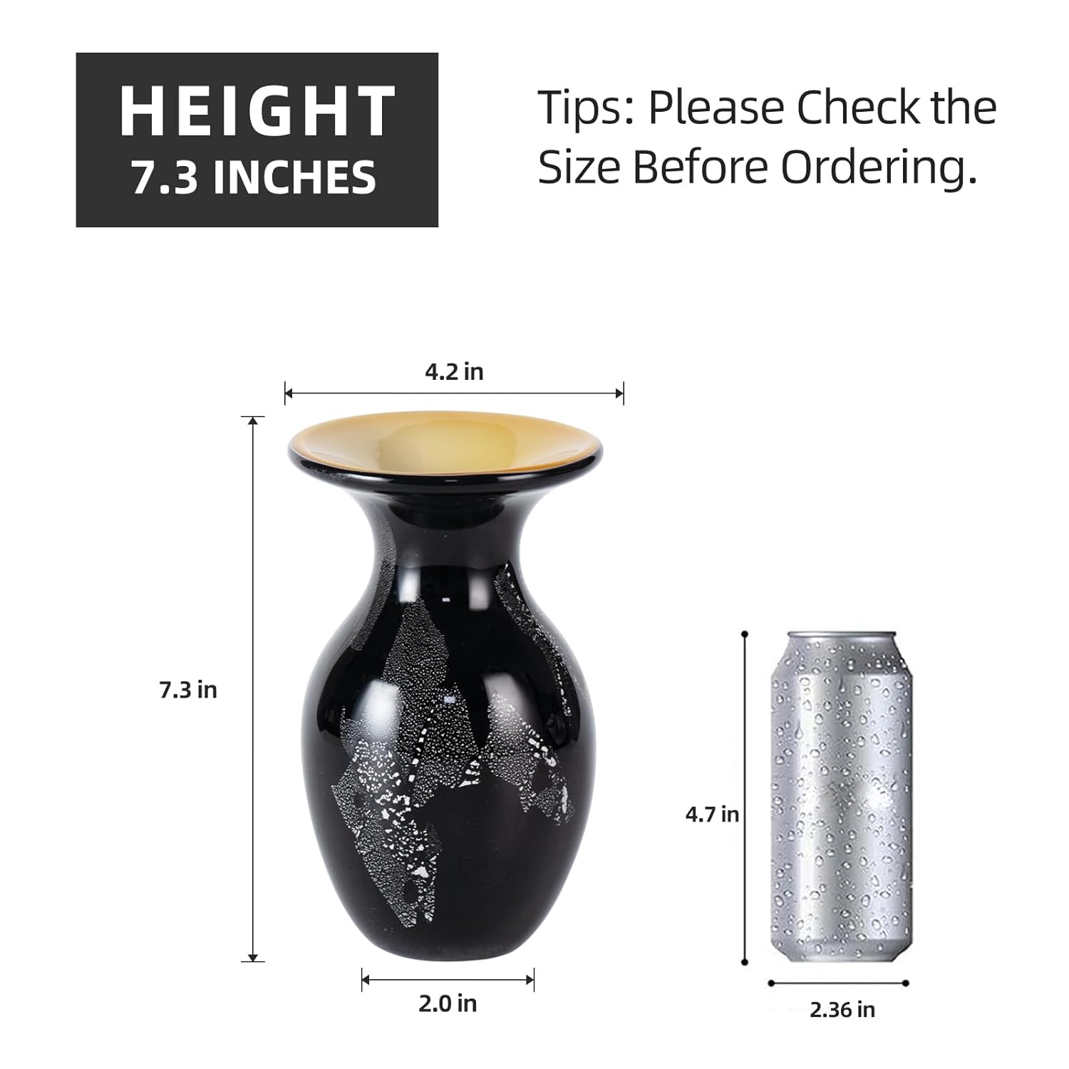 KAMMAK colored glass vase - hand blown decorative modern art vase