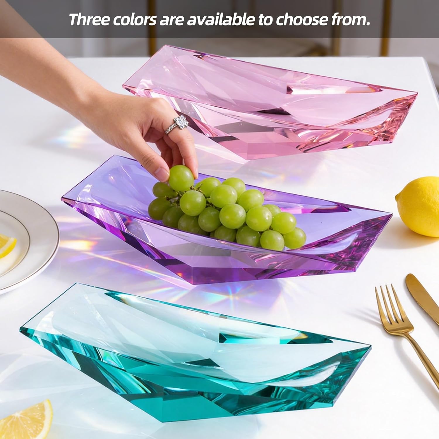 KAMMAK crystal glass fruit bowl detail image 1