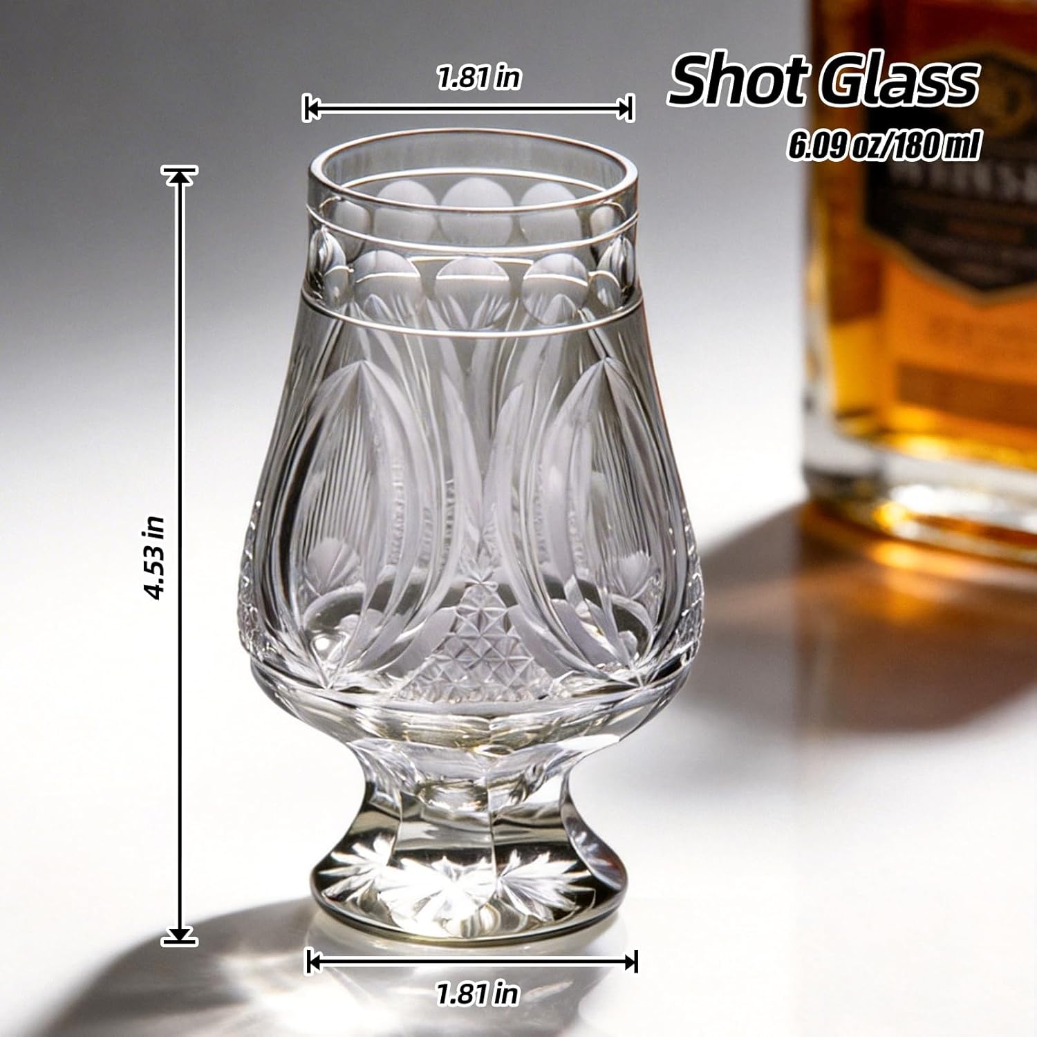 KAMMAK crystal snifter glass set of 2 with handcrafted faceted design