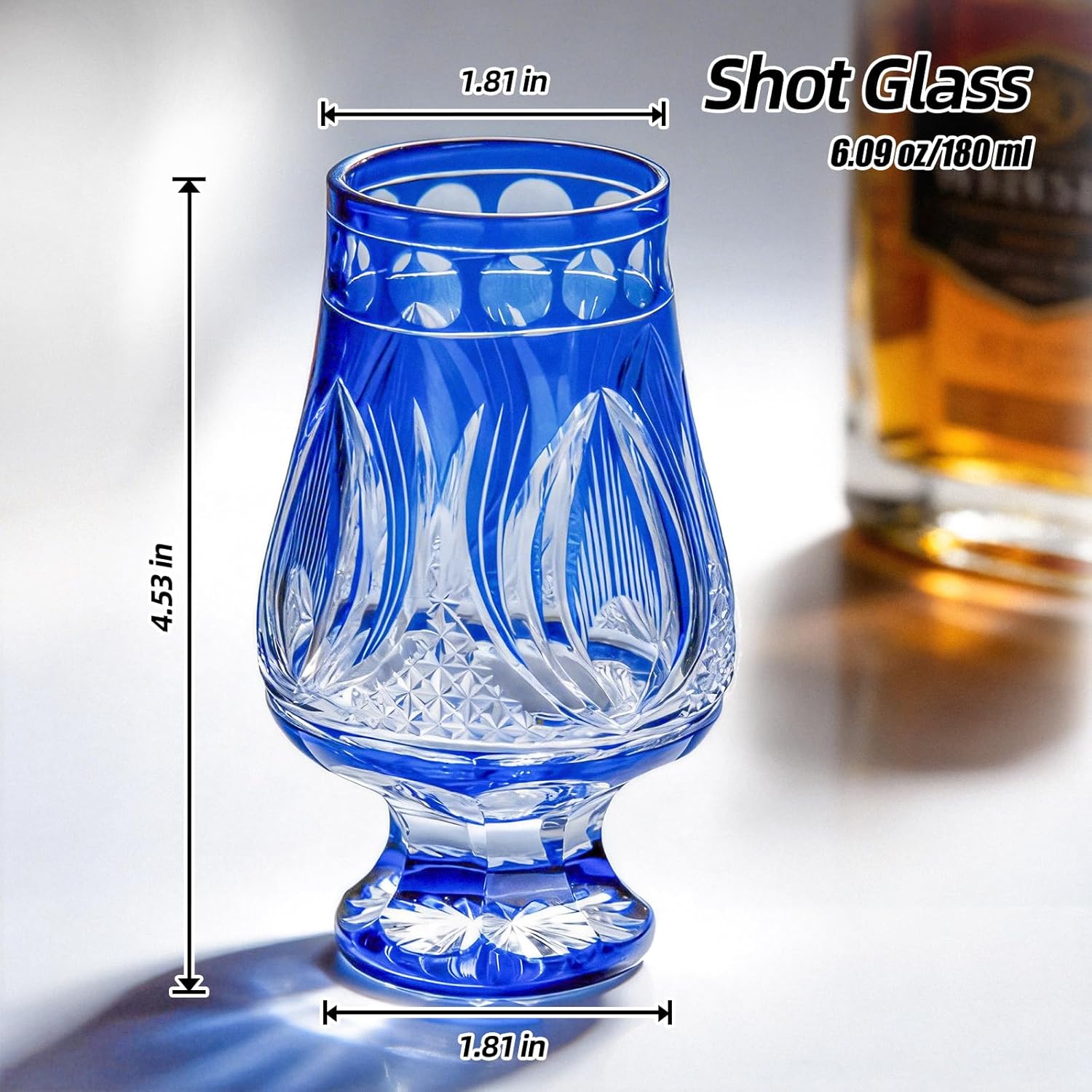 KAMMAK crystal snifter glass set of 2 with handcrafted faceted design