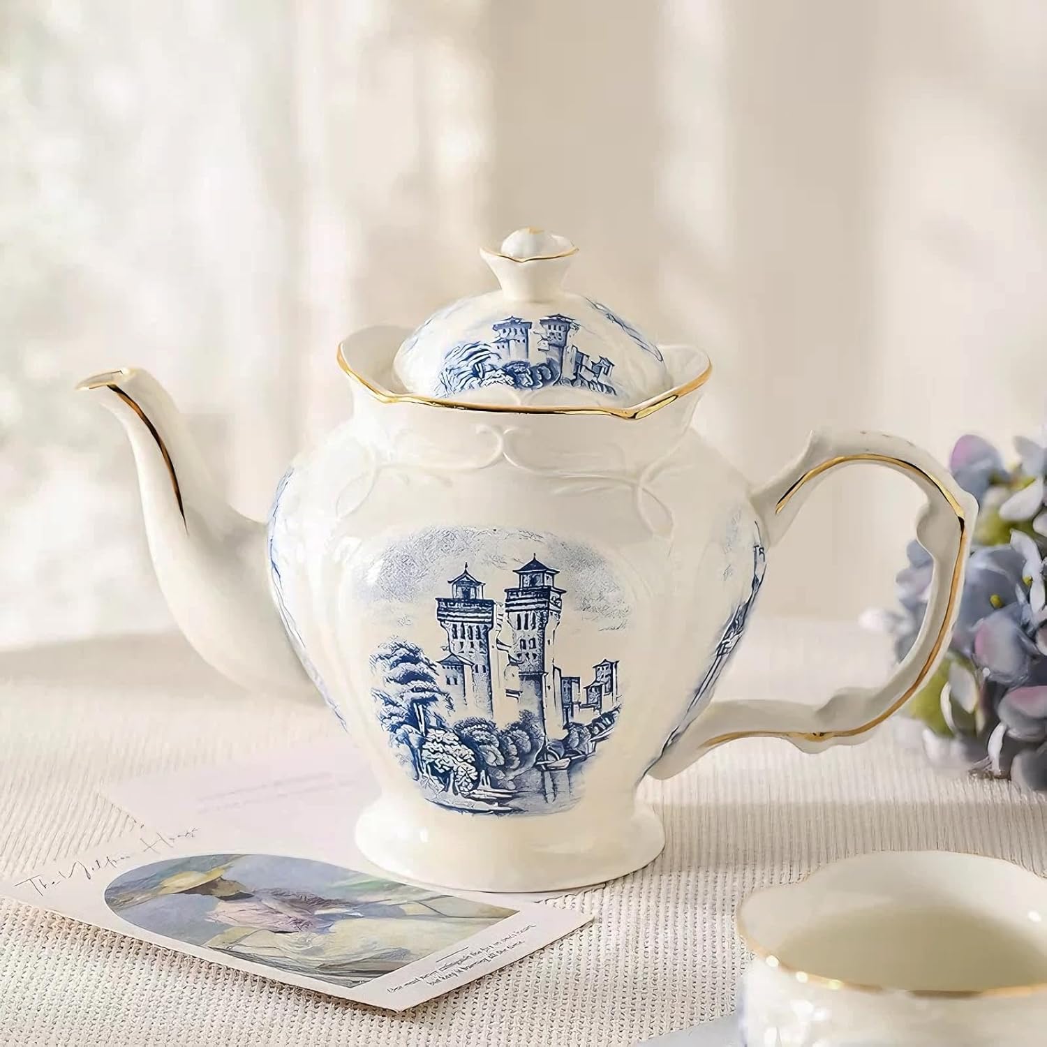 KAMMAK porcelain tea pot with floral design - detail image 4