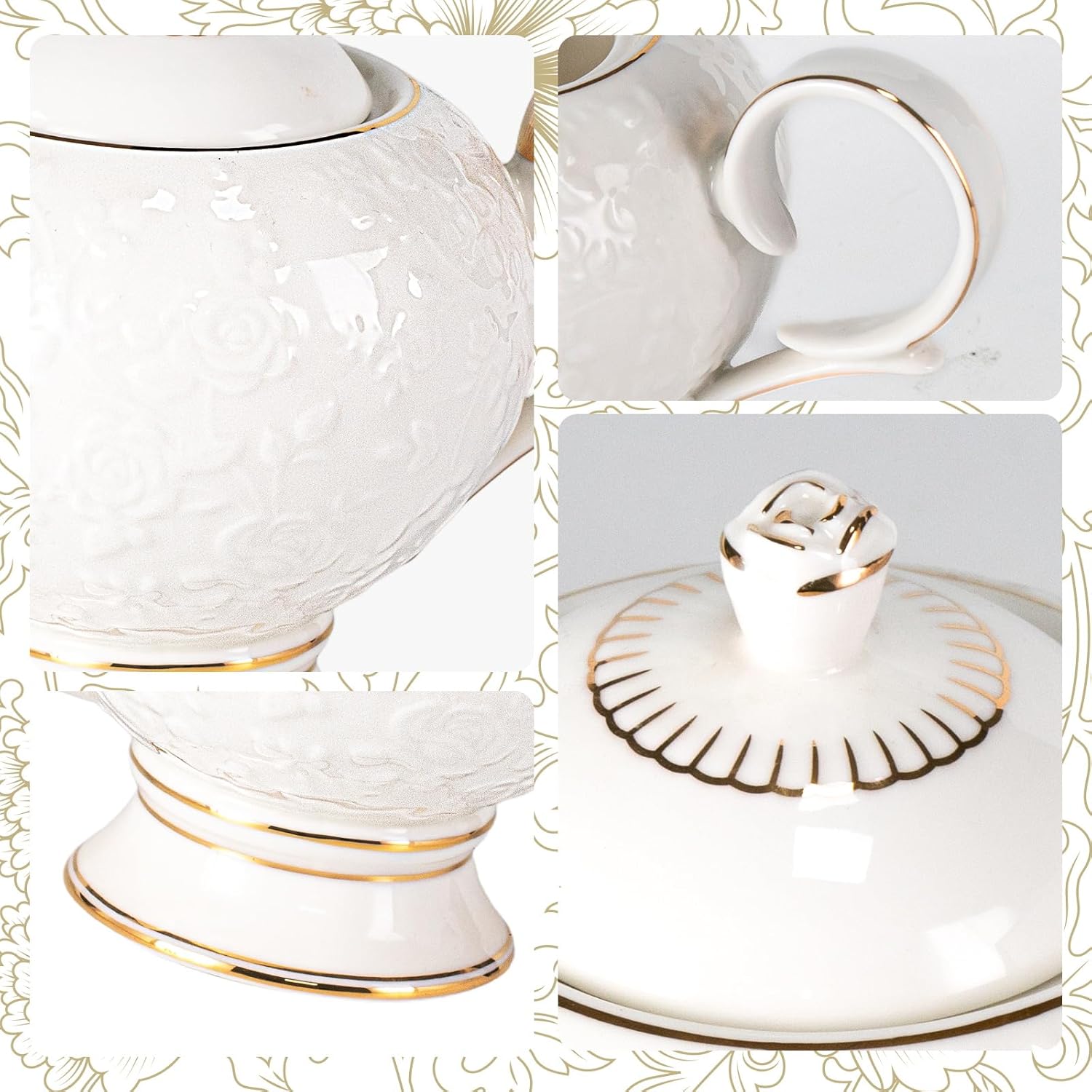 KAMMAK flower teapot with handle - detail image 3