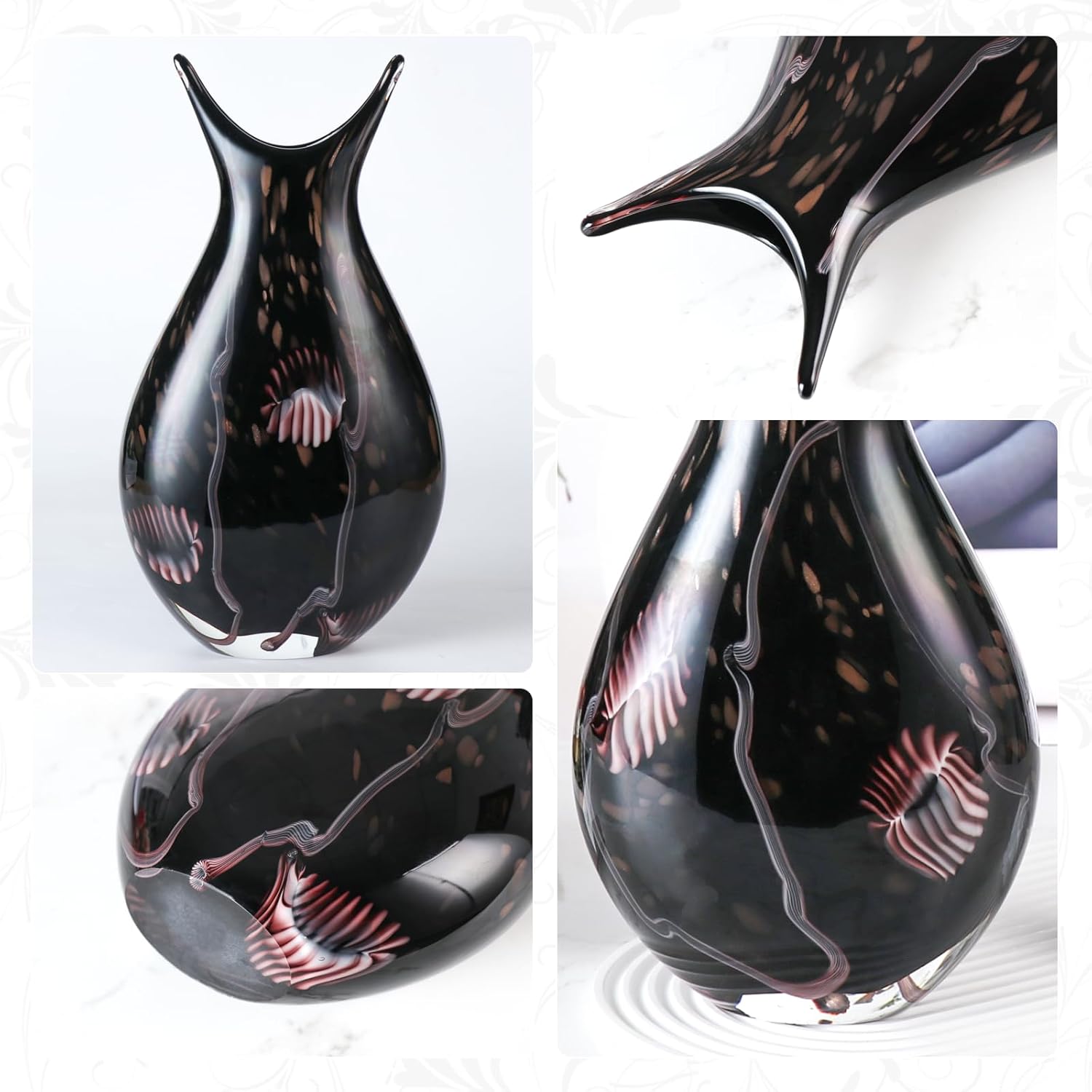 KAMMAK colored glass vase detail image 3