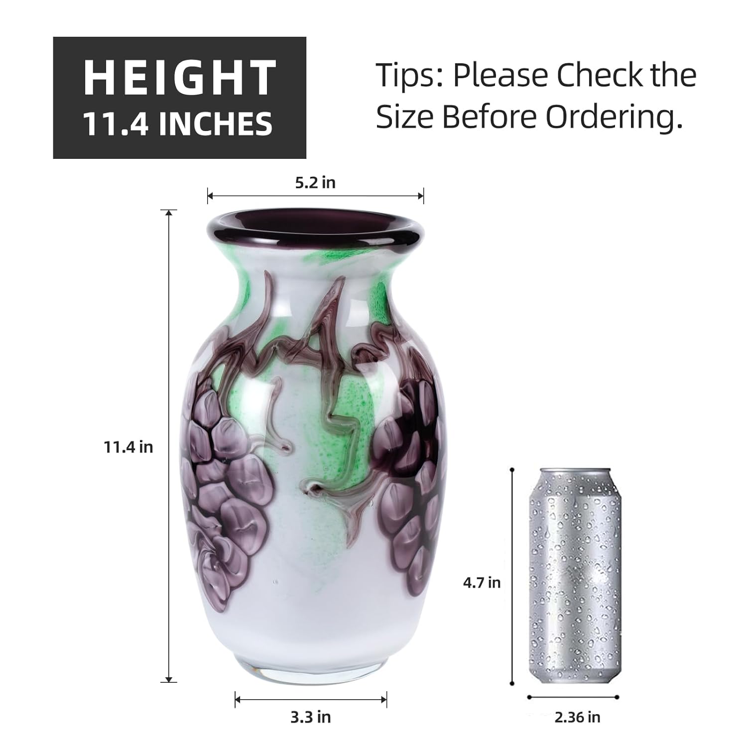 KAMMAK Colored Glass Vase - Hand Blown Decorative
