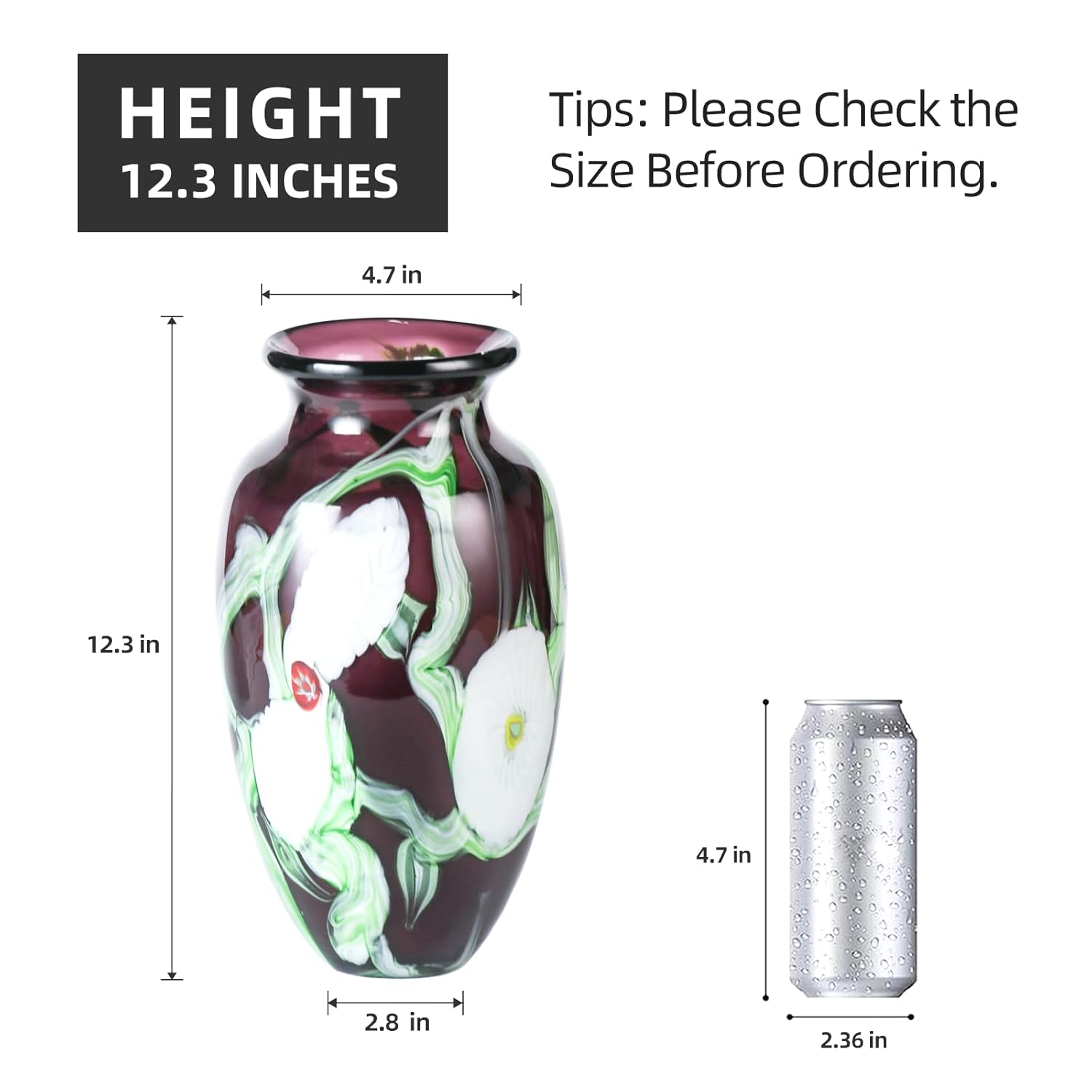 KAMMAK Colored Glass Vase - Hand Blown Decorative
