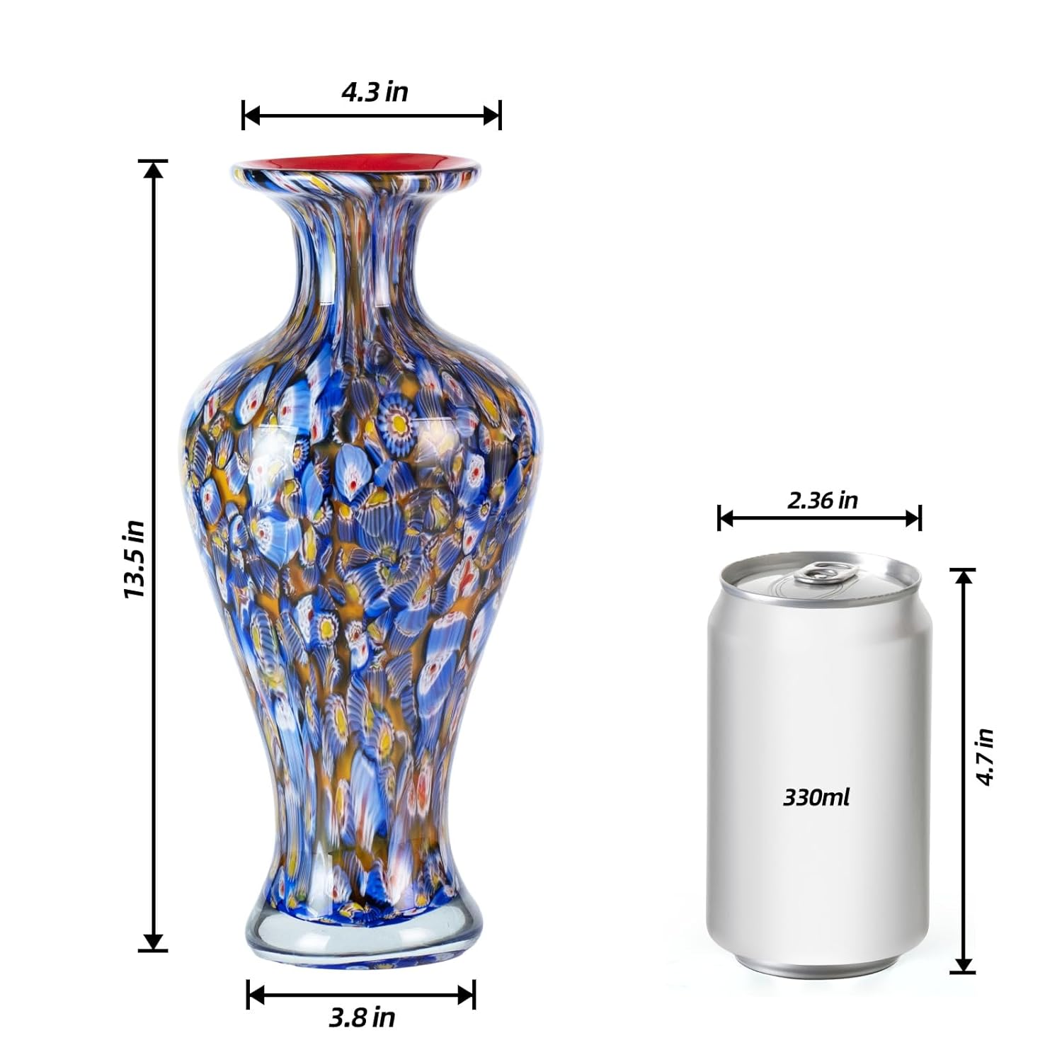 KAMMAK Colored Glass Vase - hand-blown decorative vase