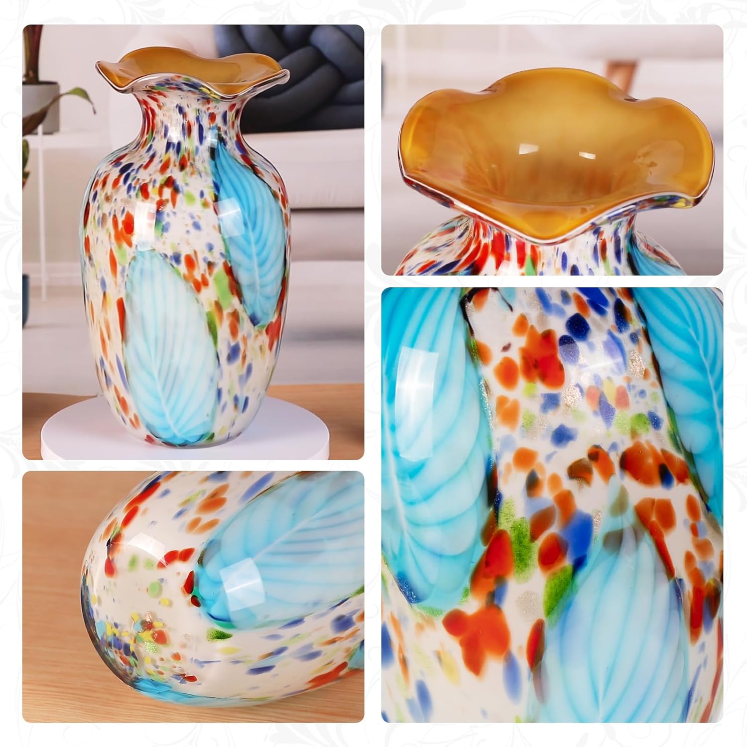 KAMMAK colored glass vase - detail image 3