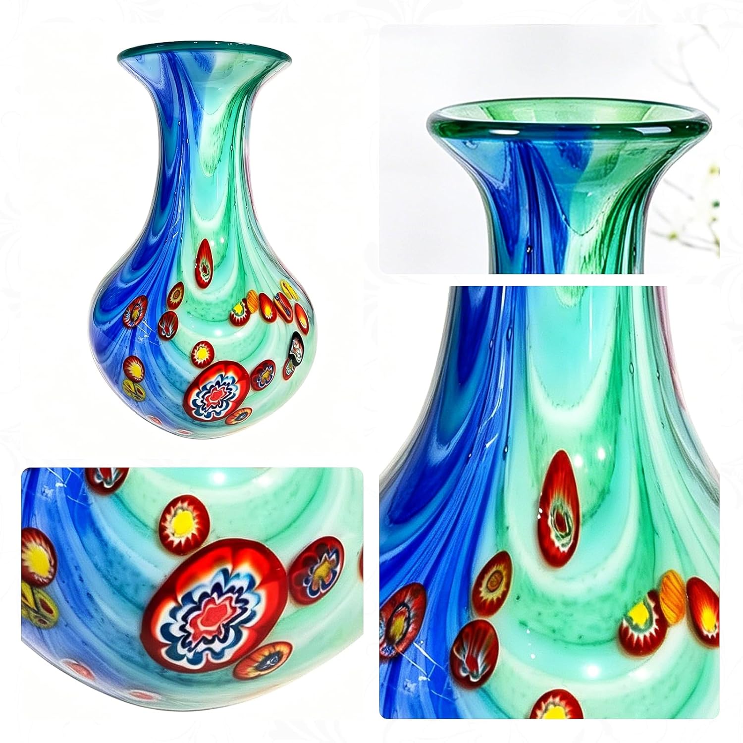 KAMMAK colored glass vase - modern art home decor detail image 3