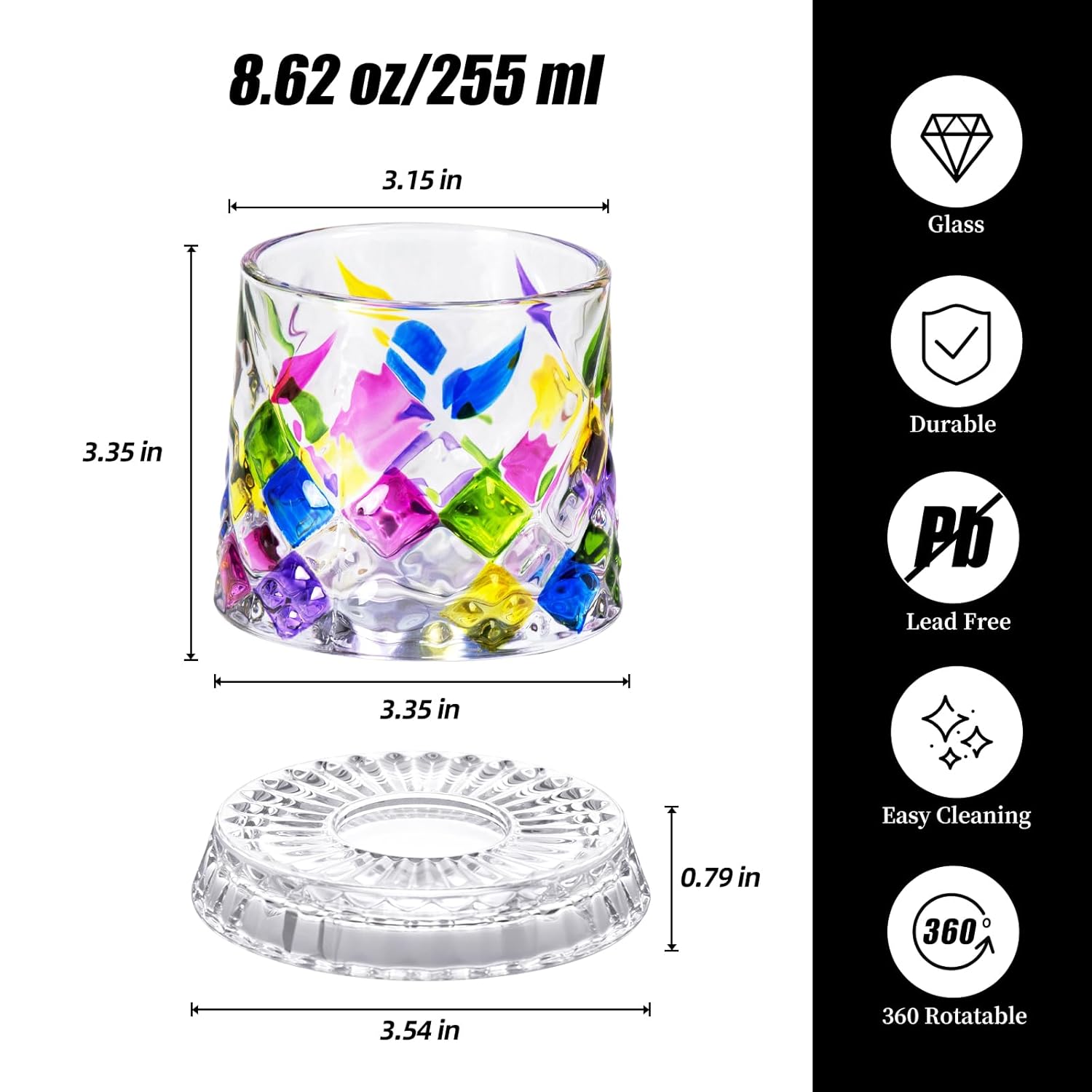 KAMMAK Whisky Glass OJ04 - classic tumbler with heavy base
