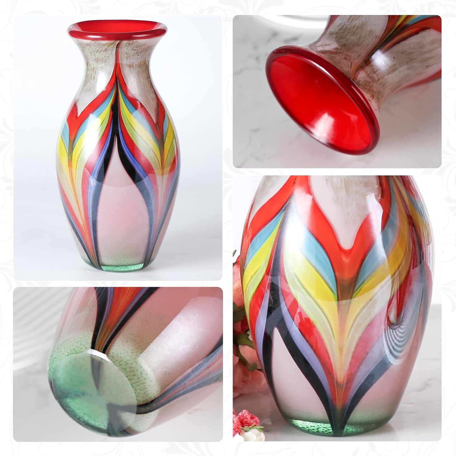 KAMMAK colored glass vase detail image 3