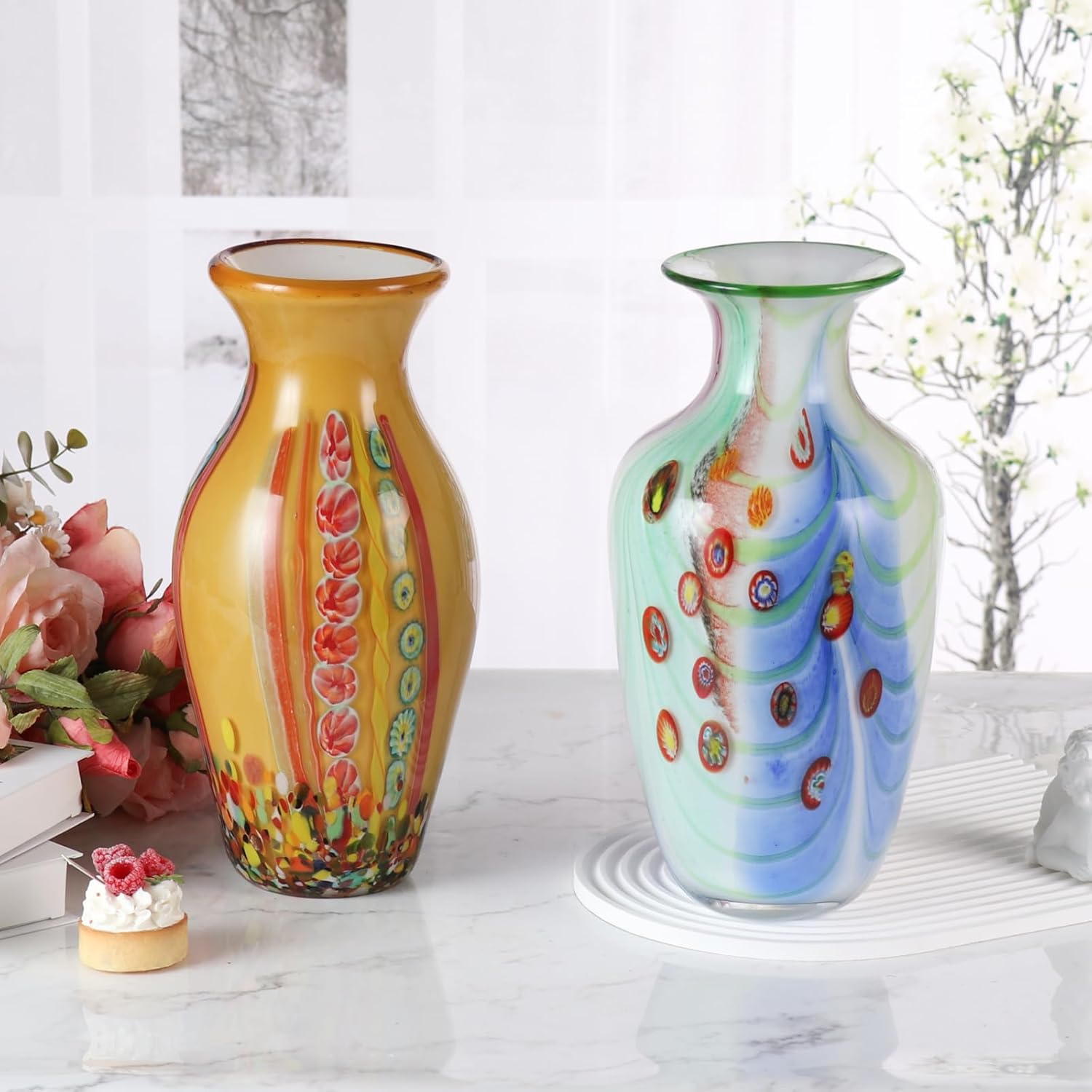 KAMMAK colored art glass vase - detail image 1