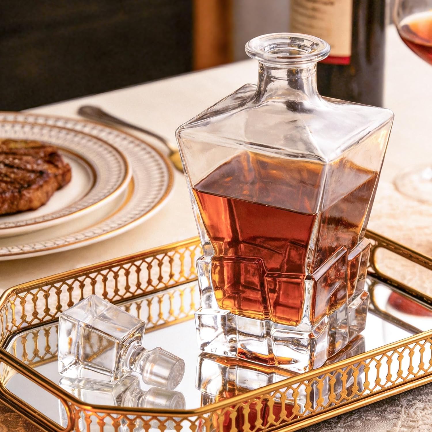 KAMMAK 950ml glass liquor decanter detail image 4