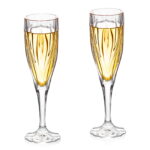 Crystal Champagne Glasses Set of 2, 6.3oz Elegnt Glass