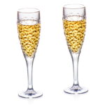 Crystal Champagne Glasses Set of 2, 6.3oz Clear Champagne