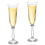 Crystal Champagne Glasses Set of 2, 7.4oz Elegnt