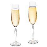 Crystal Champagne Glasses Set of 2, 6.8oz Elegnt Glass