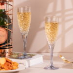 Crystal Champagne Glasses Set of 2, 6.3oz Clear Champagne - Image 2