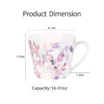Bone China Mugs 16 oz Coffee Mugs with Handle, Tea Cup - Image 3