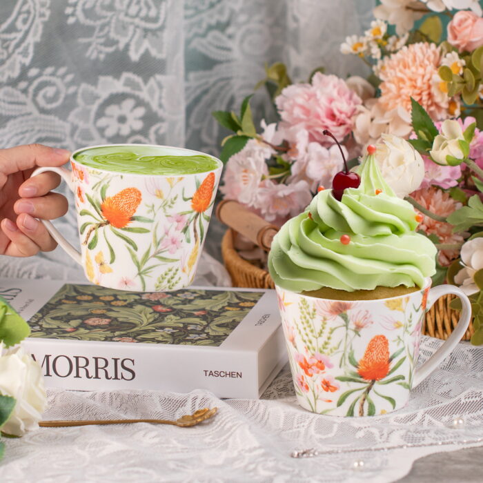 Bone China Mugs 16 oz Coffee Mugs with Handle, Tea Cup - Image 5