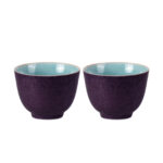 Tea Cup, 4.8oz Small Tea Cups Set of 2, Purple Porcelain