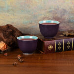 Tea Cup, 4.8oz Small Tea Cups Set of 2, Purple Porcelain - Image 4
