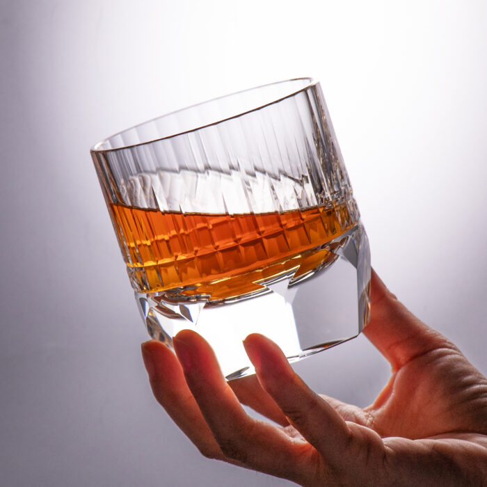 Crystal Whiskey Glasses Set of 2, 7.44oz Old Fashioned Glasses - Image 2