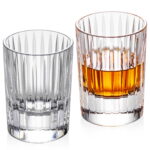 Crystal Whiskey Glasses Set of 2, Handcrafted 3.38oz Liquor