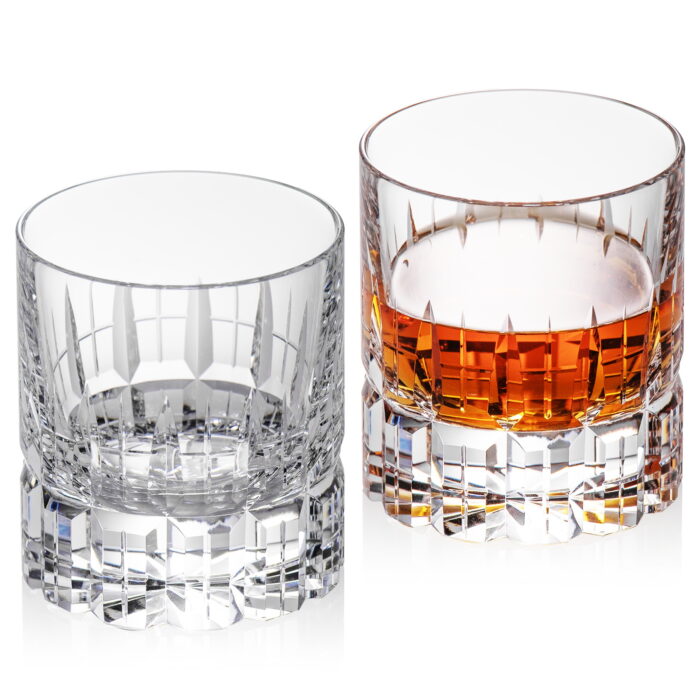 crystal whiskey glasses1 Crystal Whiskey Glasses Set of 2, Luxury 7.78oz Old Fashioned - Image 1