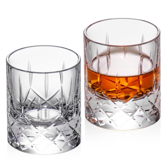 Crystal Whiskey Glasses Set of 2, Handcrafted 2.03oz Old Fashion - Image 1