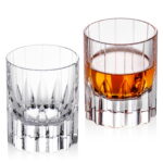Crystal Whiskey Glasses Set of 2, Handcrafted 2.03oz Old Fashion