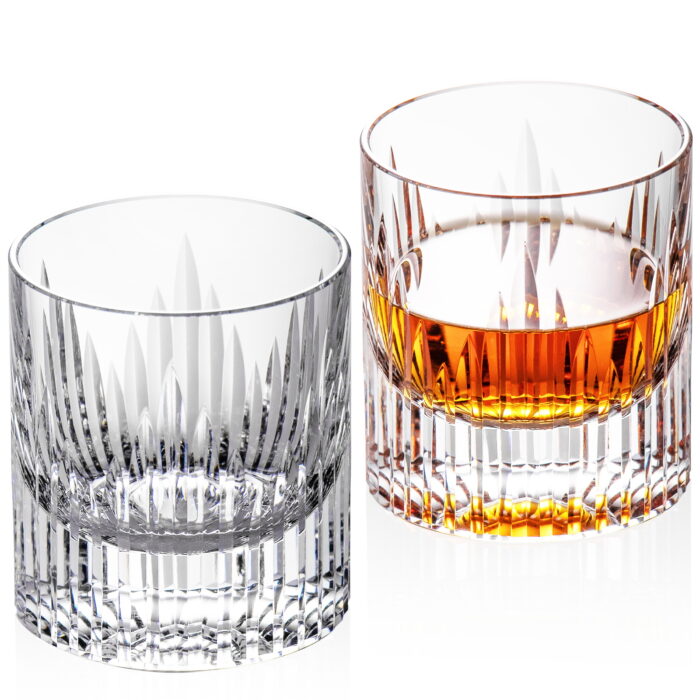 crystal whiskey glasses1 Crystal Whiskey Glasses Set of 2, Luxury 7.44oz Old Fashioned - Image 1