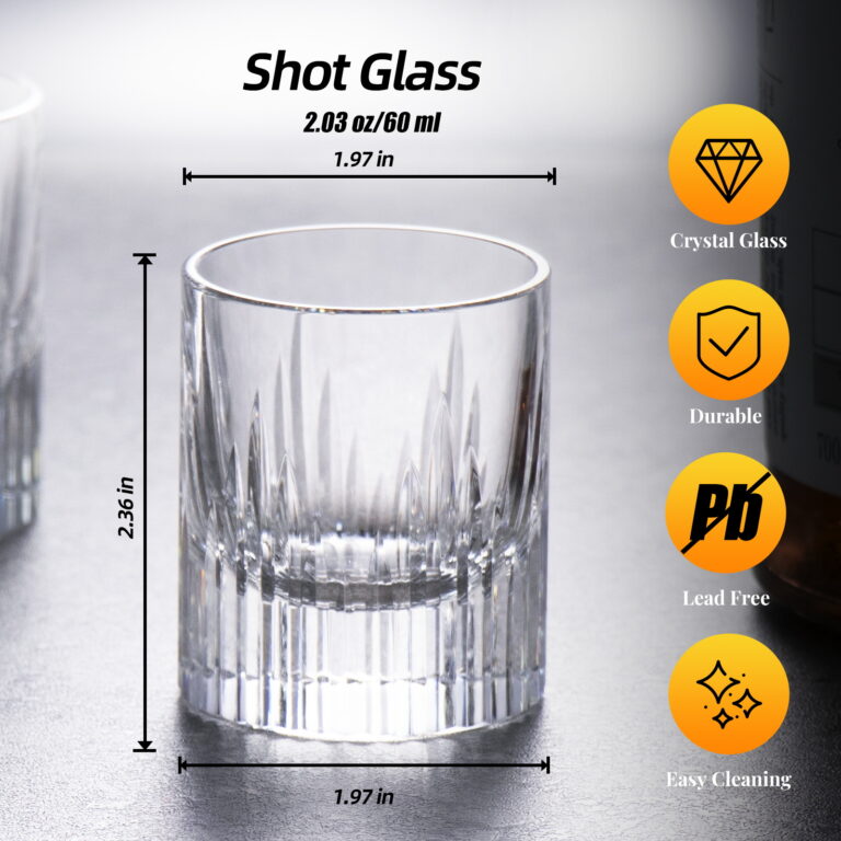 Crystal Whiskey Glasses Set of 2, Luxury 2.03oz Old Fashioned – product dimensions
