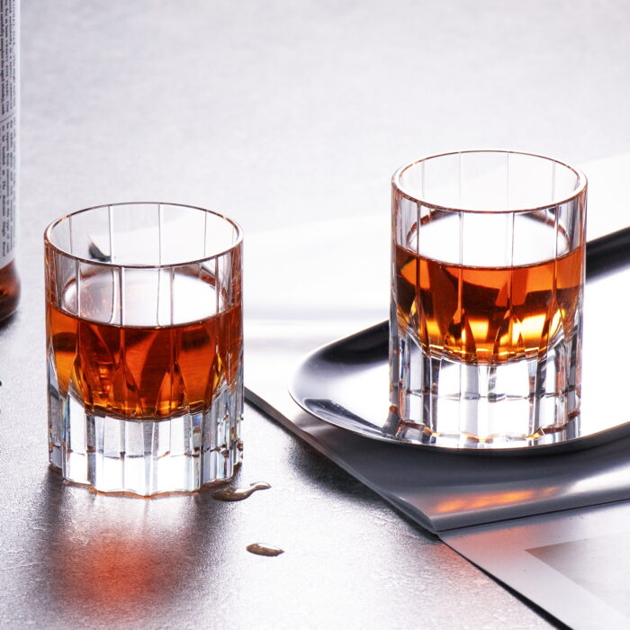 Crystal Whiskey Glasses Set of 2 Handcrafted 2.03oz Old Fashion - Image 1