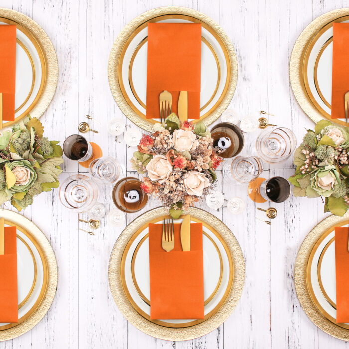 Napkins Disposbale 100 Pack Orange Cloth like Paper Dinner Orange - Image 3
