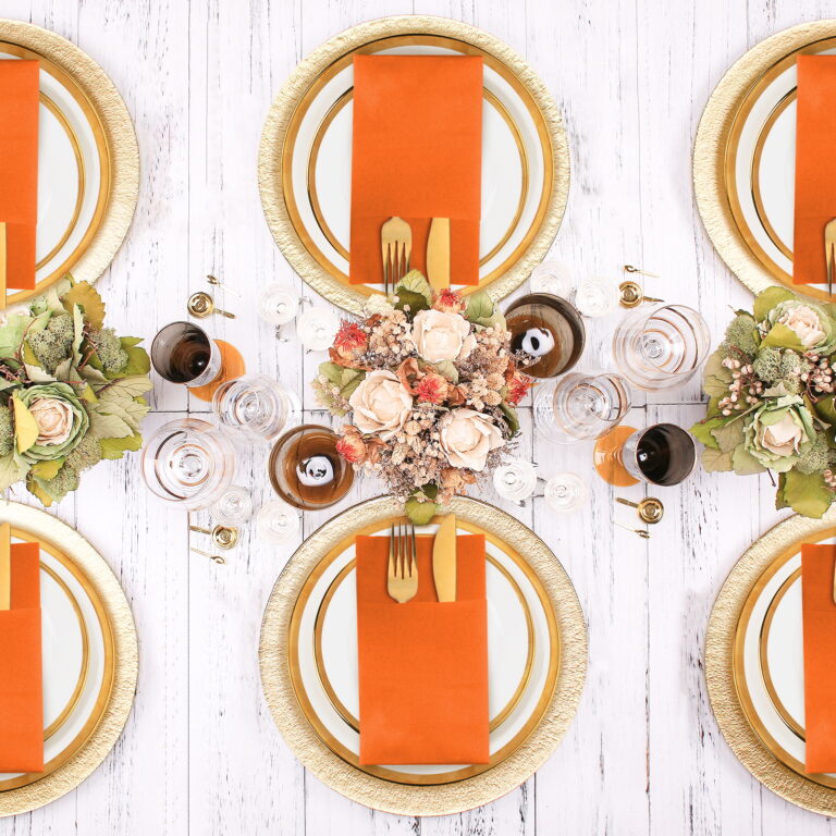 Napkins Disposbale 100 Pack Orange Cloth like Paper Dinner Orange – detail view 3