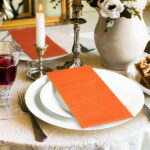 Napkins Disposbale 100 Pack Orange Cloth like Paper Dinner - Image 4
