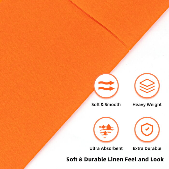 Napkins Disposbale 100 Pack Orange Cloth like Paper Dinner Orange - Image 6